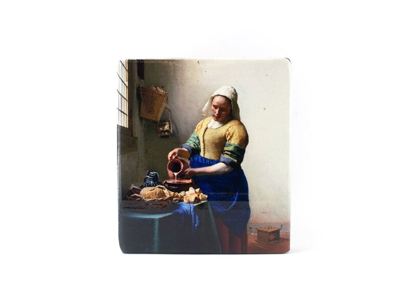 Reproduction-on-wood, Milkmaid, Vermeer 230x195 mm