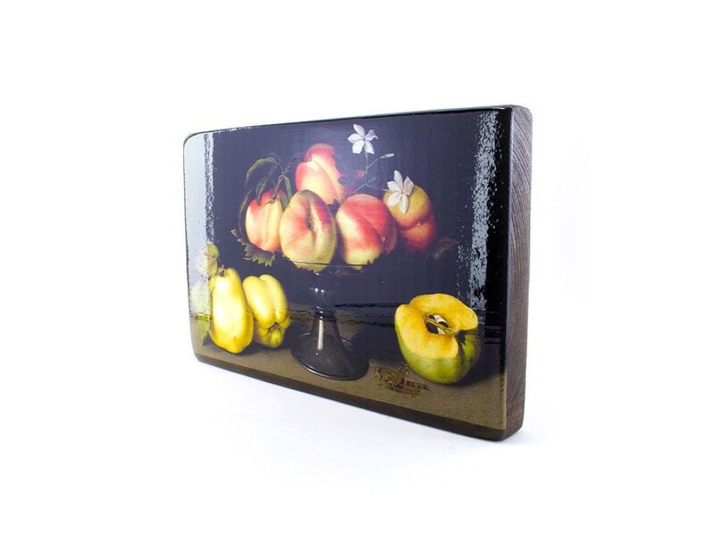 Masters-on-wood, Stilleven van Perziken en Kweeperen