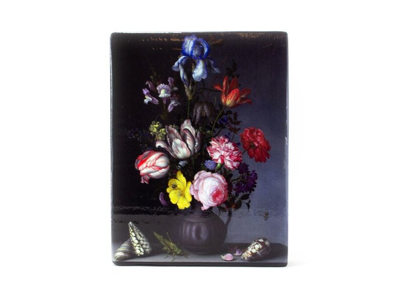 Masters-on-wood, Blumenstillleben mit Heuschrecke, B. vd  Ast