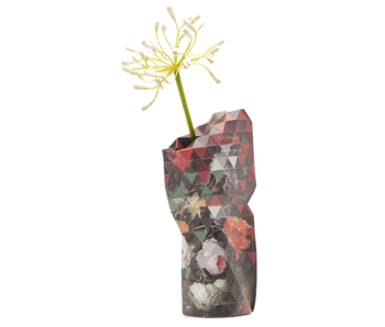 Florero de papel, Bodegón con flores y reloj, A. Mignon