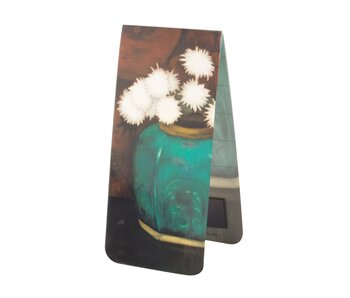 Magnetic bookmark , Mankes-Ginger jar with chrysanthemums