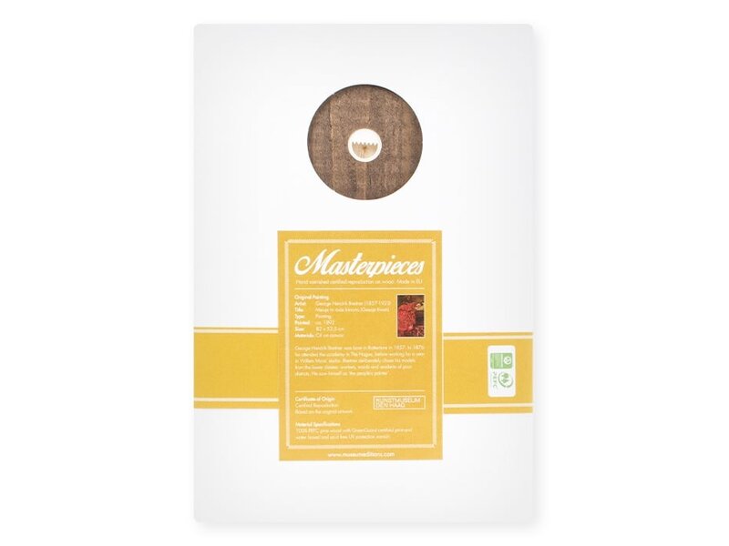 Meister auf Holz,  Breitner, Mädchen im roten Kimono,  300 x  195 mm