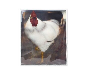 Lens cloth, 15 x 18 cm, White rooster, Mankes