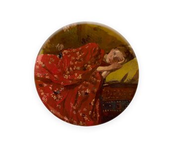 Taschen spiegel Ø 80 mm, Breitner, Mädchen im roten Kimono