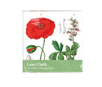 Brillenputztuch, 15 x 15 cm,  Mohn, Hortus Botanicus