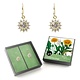 Gold plated earrings with glittering crystal stones, Dandelion