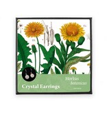 Boucles d'oreilles plaquées or avec pierres de cristal scintillantes, Pissenlit