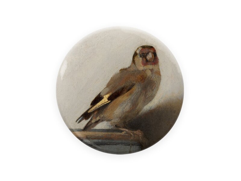Pocket Mirror, Ø 80 mm , Goldfinch, Carel Fabritius
