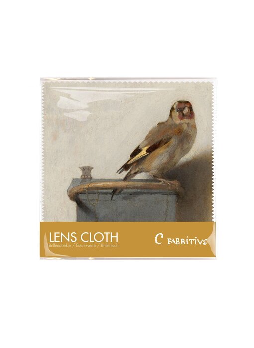 Brillentuch, 15 x 15 cm,   Der Stieglitz, Carel Fabritius
