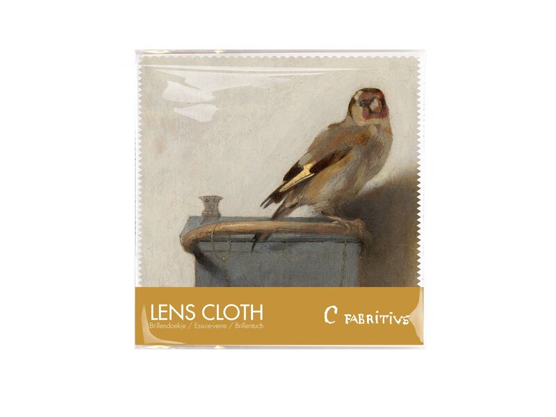 Brillentuch, 15 x 15 cm,   Der Stieglitz, Carel Fabritius