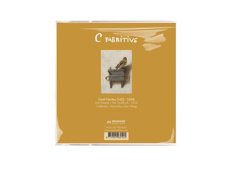 Brillentuch, 15 x 15 cm,   Der Stieglitz, Carel Fabritius