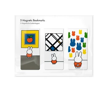 Lot de 3, marque-page magnétique, Miffy au musée