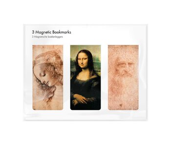 Juego de 3, marcapaginas magnético, Leonardo Da Vinci