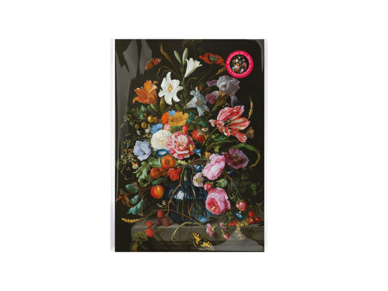 Reproduction , Mini A4, De Heem, Vase avec des fleurs