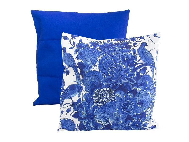 Housse de coussin, 45x45 cm, Oiseaux bleus de Delft, Rijksmuseum