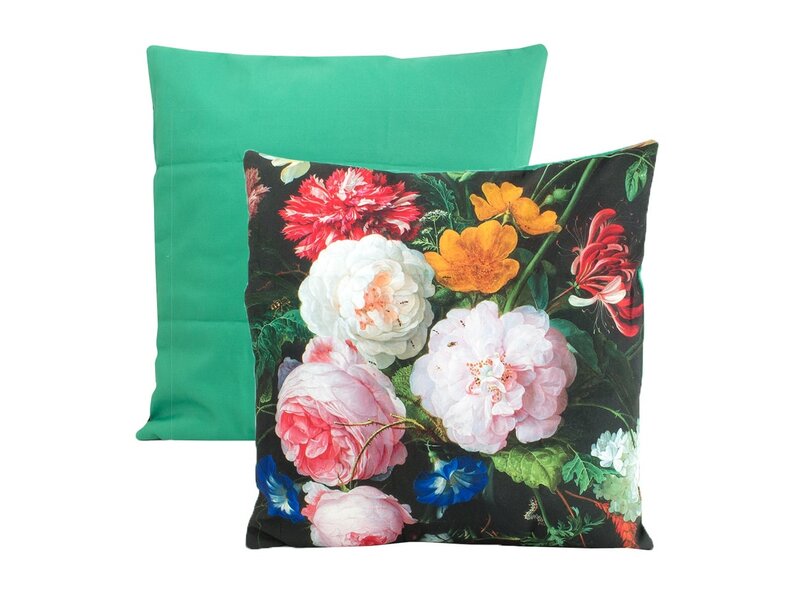 Housse de coussin, 45x45 cm, De Heem, nature morte aux fleurs