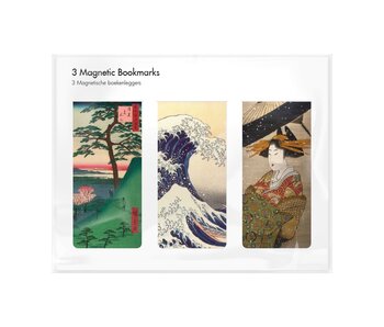 Juego de 3, marcapaginas magnético,  arte japonés