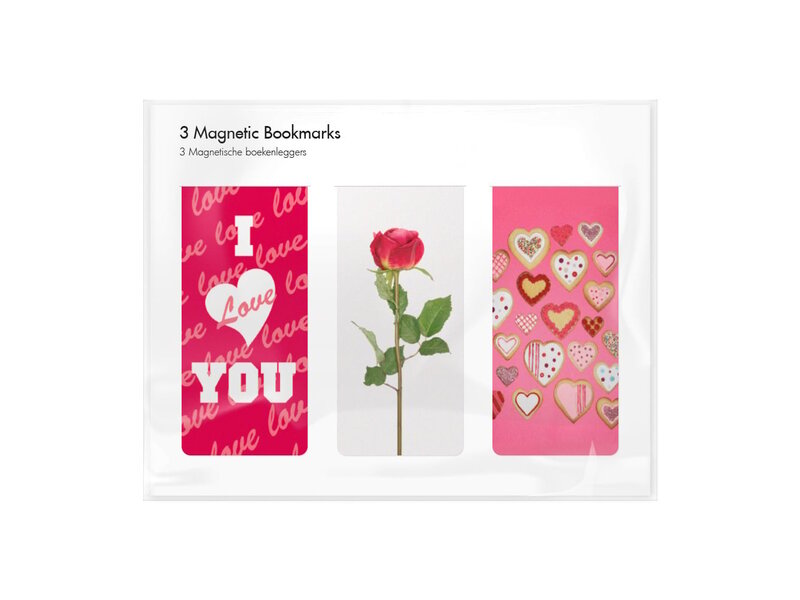 3er-Set, magnetisches Lesezeichen,  I Love you