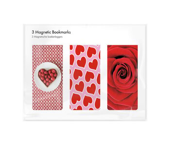 Set of 3, Magnetic bookmark,  I Love you 2