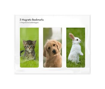 Set of 3, Magnetic bookmark, Pets