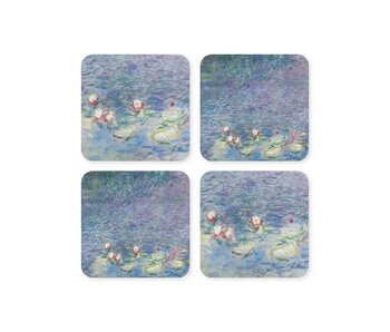 Untersetzer, 4er-Set, Teich mit Seerosen, Monet