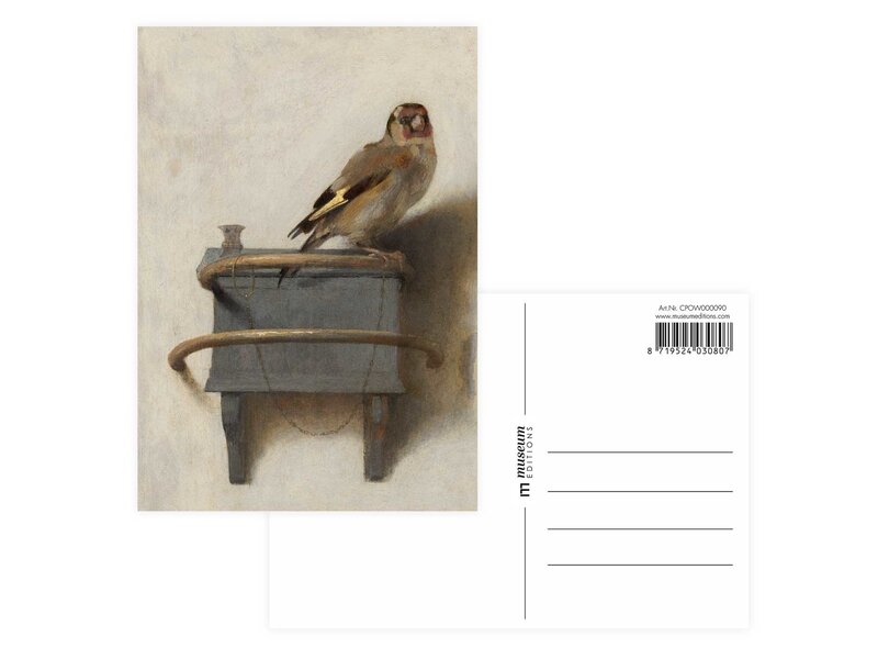 Postkarte, Carel Fabritius, Der Stieglitz