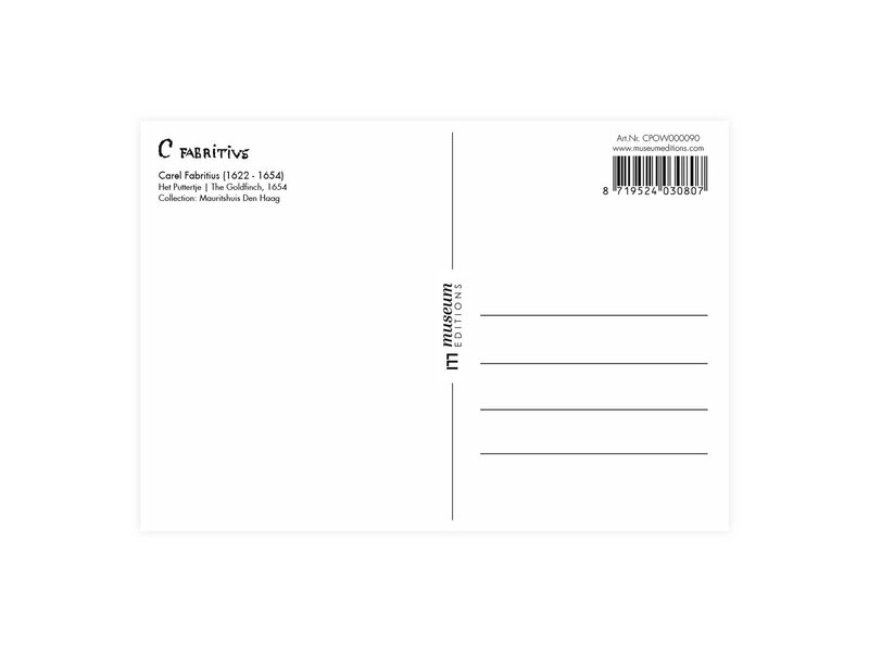 Postkarte, Carel Fabritius, Der Stieglitz
