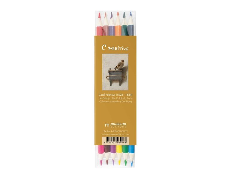 Set de lapices de colores, Carel Fabritius,  El jilguero