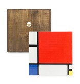 Masters-on-wood, Mondriaan, compositie met groot rood vlak Masters-on-wood, Mondriaan, compositie met groot rood vlak