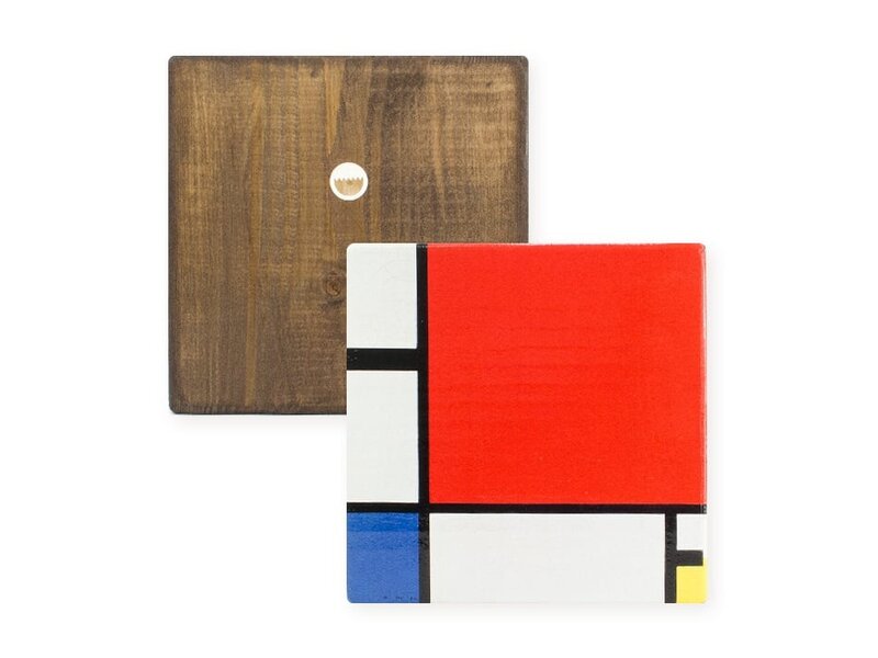 Masters-on-wood, Mondriaan, compositie met groot rood vlak