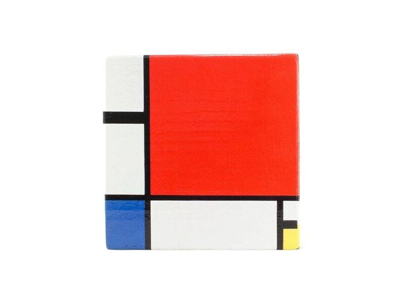 Masters-on-wood, Mondriaan, compositie met groot rood vlak