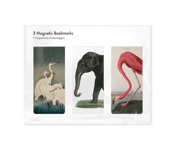Set van 3, Magnetische boekenleggers , Dieren tekeningen