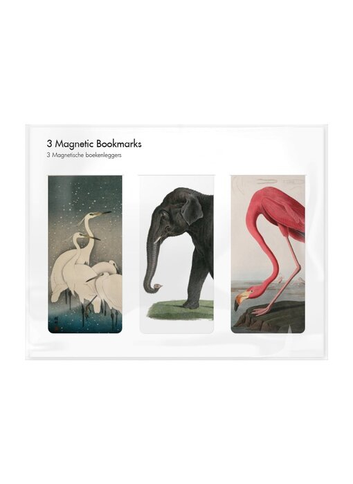 Set van 3, Magnetische boekenleggers , Dieren tekeningen