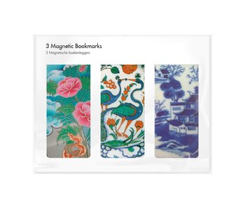Set of 3, Magnetic bookmark,  Chinese porcelain