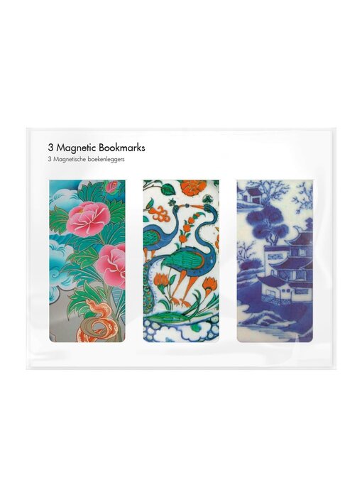 Set of 3, Magnetic bookmark,  Chinese porcelain