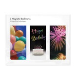 Set of 3, Magnetic bookmark Happy Birthday