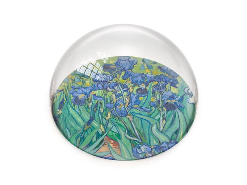 Glazen bolle  presse papier, Iris, Vincent van Gogh
