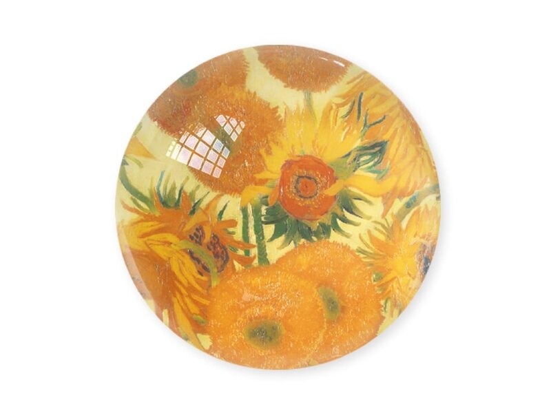 Glazen bolle  presse papier, Zonnebloemen, Vincent van Gogh