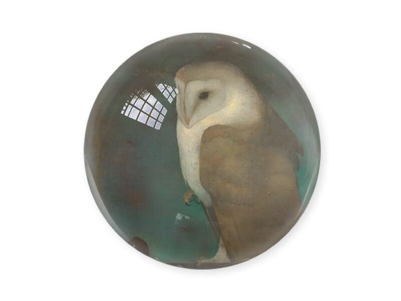 Presse-papier en verre,  Jan Mankes, hibou