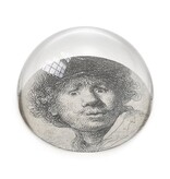 Presse-papier en verre,  Rembrandt, visage curieux Presse-papier en verre,  Rembrandt, visage curieux