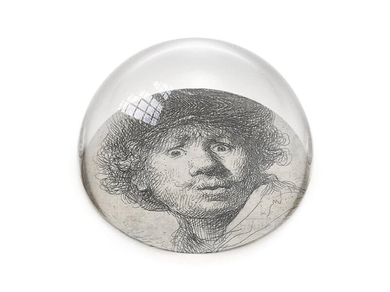 Briefbeschwerer,  Rembrandt, neugieriges Gesicht
