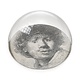 Presse-papier en verre, Rembrandt, visage curieux