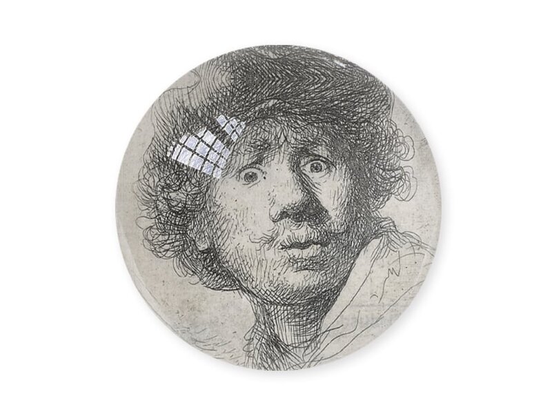 Briefbeschwerer,  Rembrandt, neugieriges Gesicht