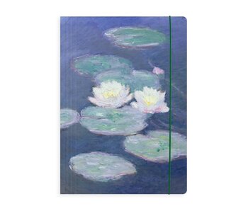 Portfolio with elastic closure, Monet, Water lilies in evening light