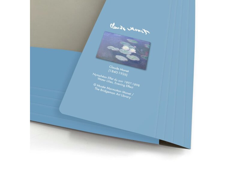 Documentenmap met elastiekje,  A4, Monet, Waterlelie in avondlicht