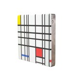 Meister auf Holz, Mondrian,  composition with yellow-blue-and-red