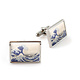Boutons de manchette, Hokusai, la grande vague