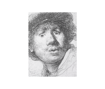 Künstlerjournal, Rembrandt, neugieriges Gesicht