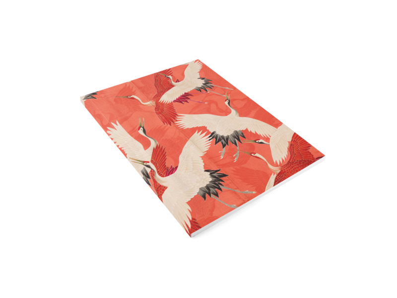 Cahier d'artiste, Grues blanches et rouges