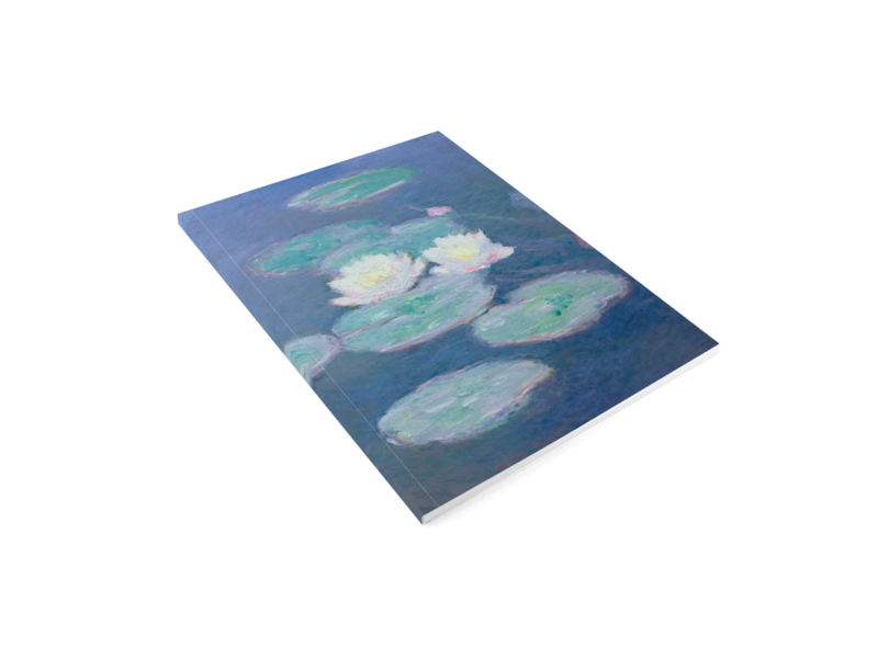 Softcover kunst schetsboek, Monet, Waterlelies in avondlicht